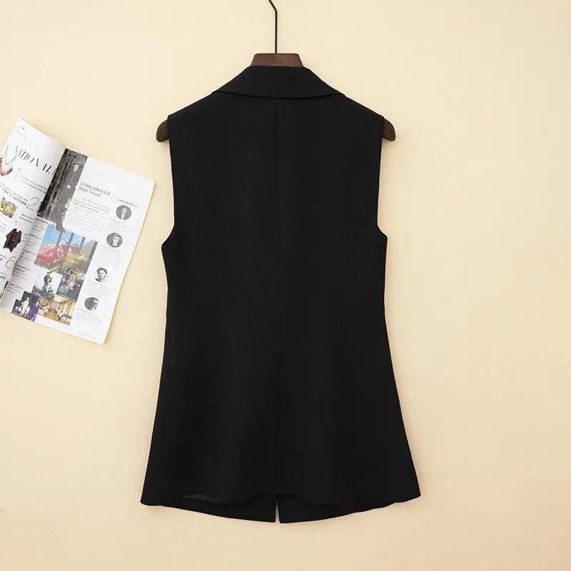 Spring And Summer Oversized Loose HighEnd Striped Vest Sleeveless Blazer Slim Fit Womens Jacket G1010 250610