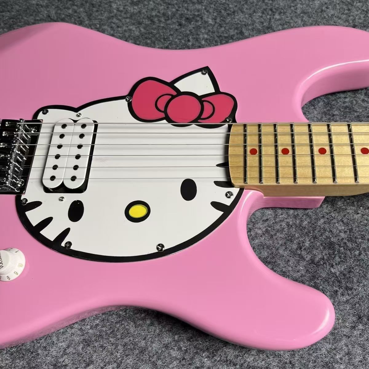 Perfectly Tuned Pink Cartoony Electric Guitar Available for Personalization