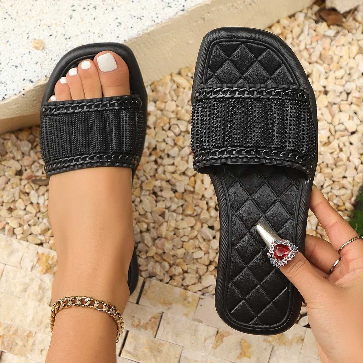 Women Slippers Summer Fi Flat Sandals Brown Casual Open Toe N-Slip Outdoor Beach Platform Indoor Slides Women XJ250610