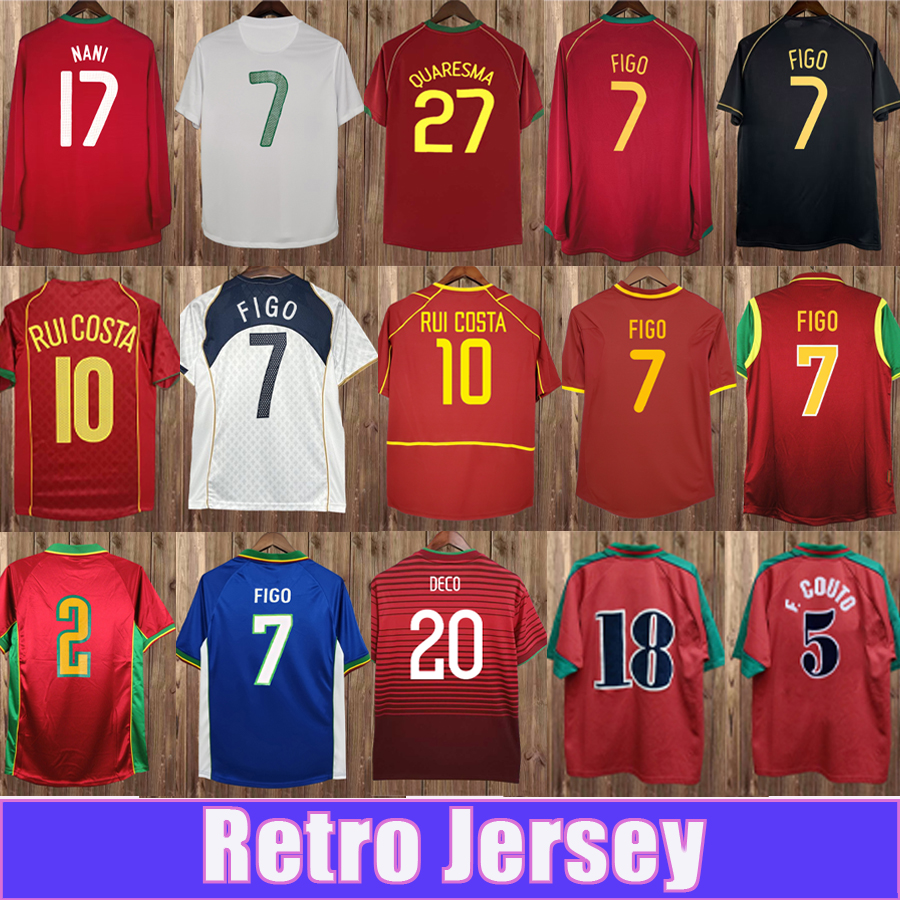 1997 2018 FIGO Mens Retor Soccer Jerseys National Team J. CADETE RUI COSTA QUARESMA EDER Home Away 3rd Vintage Football Shirts