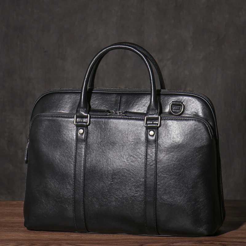 GURO Mens Luxury Genuine Leather Handbag Business Office Travel Briefcase High Quality Original Shoulder Bag For 16 Inch Laptop W250610