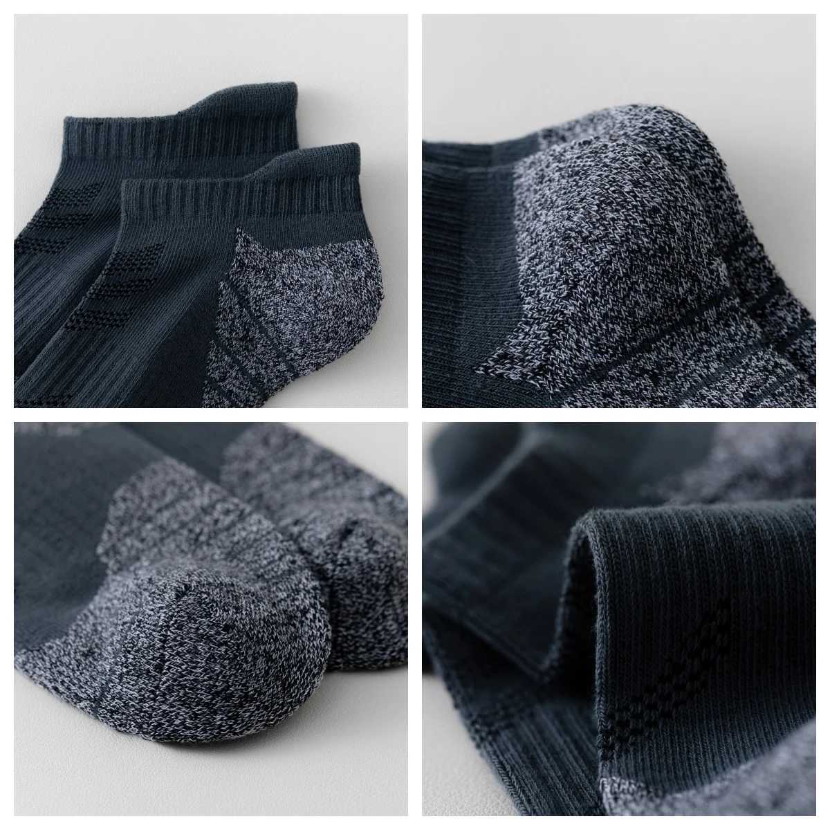 6 Pairs of Sports Socks Pack Thick Men Cushioned Mesh Comfortable Athletic Low Cut Ear Running Ankle Heat Socks Men Z250610