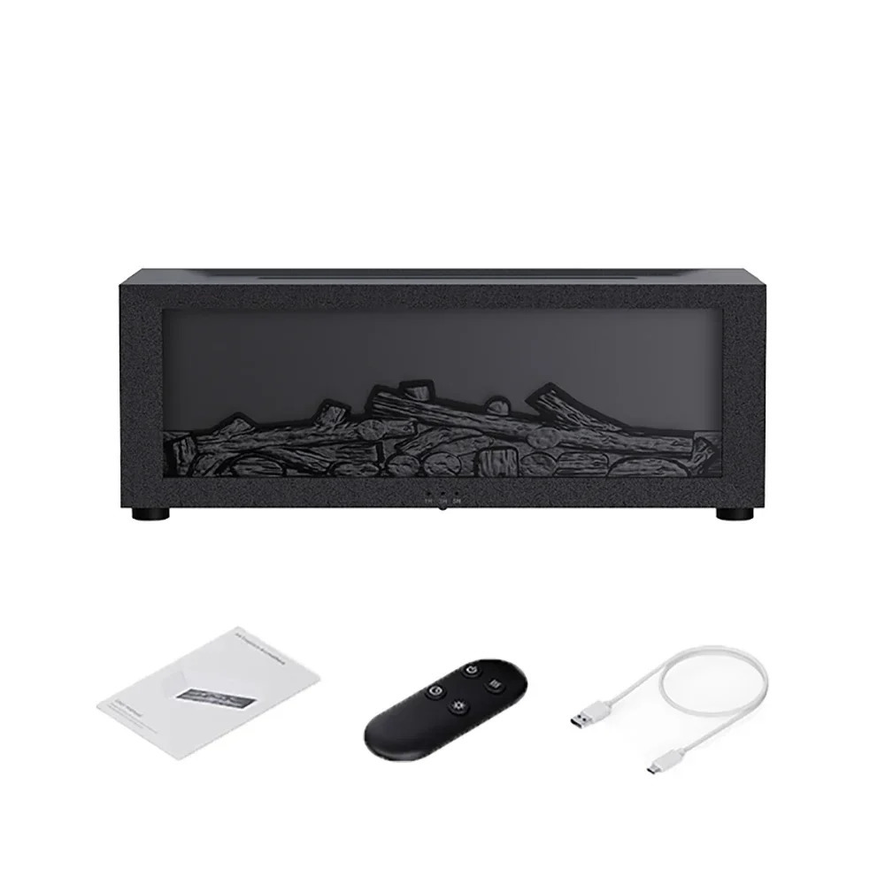 Air Humidifier Flame Fireplace Aromatherapy Machine Desktop Air Diffuser Essential Oil with Timed Colorful Light Remote Control 250610bj - view 7