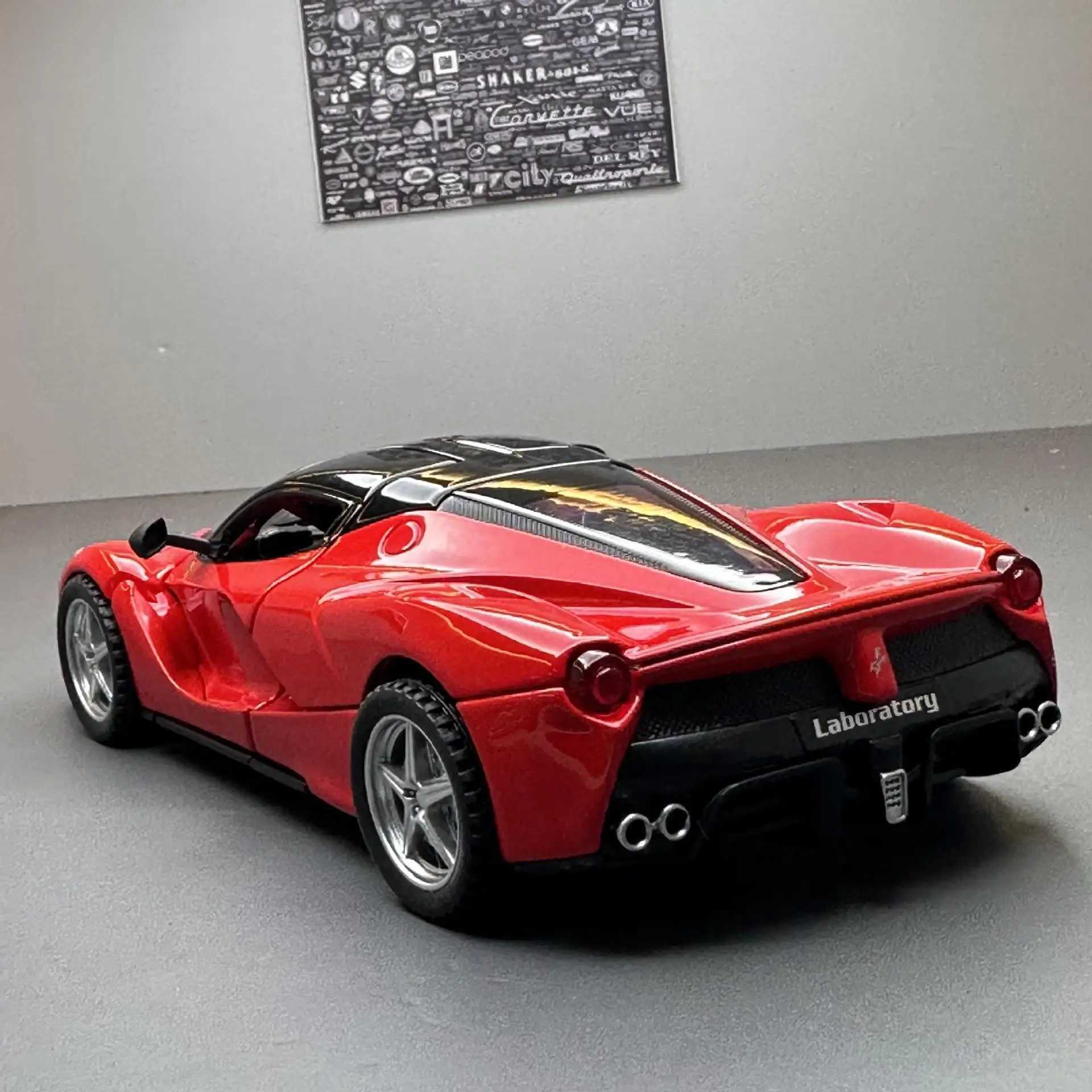 1 32 Ferrari Laferrari SF90 P80C 488 Alloy Car Model Diecasts Metal Toy Vehicles Car Model Simulation Sound Light Collect gifts Z250611