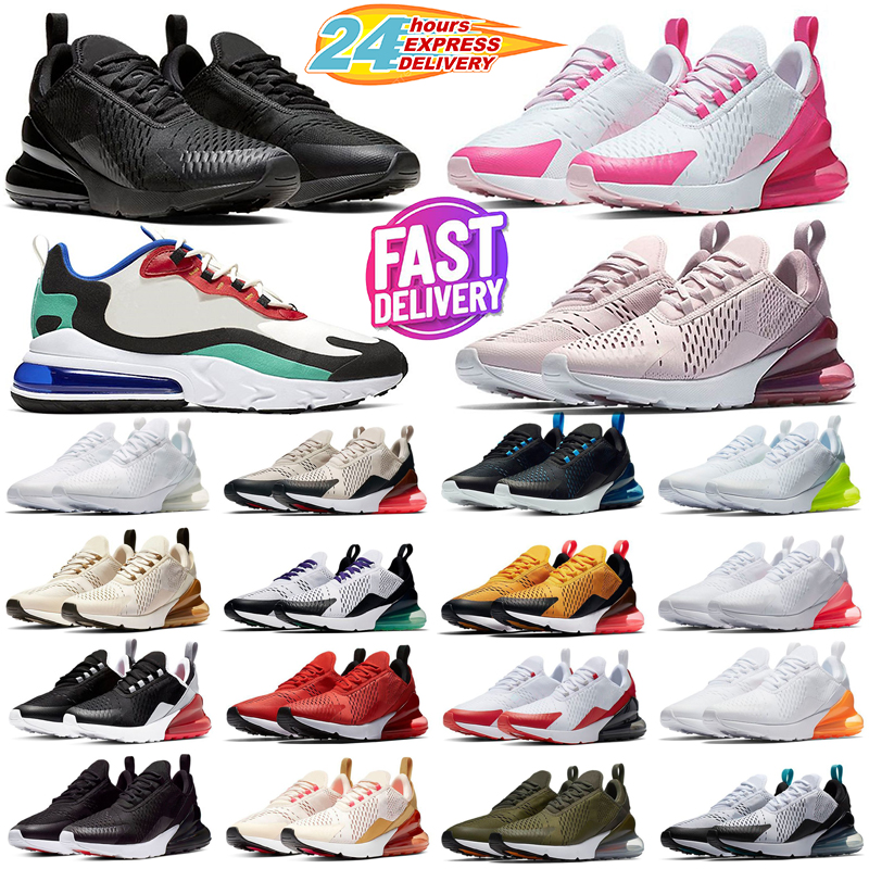 270s Running Shoes 270 React Sneaker Triple Black White Anthracite Navy University Red Barely Rose Rainbow Light Bone Tiger Mens Womens Trainers Sports Sneakers