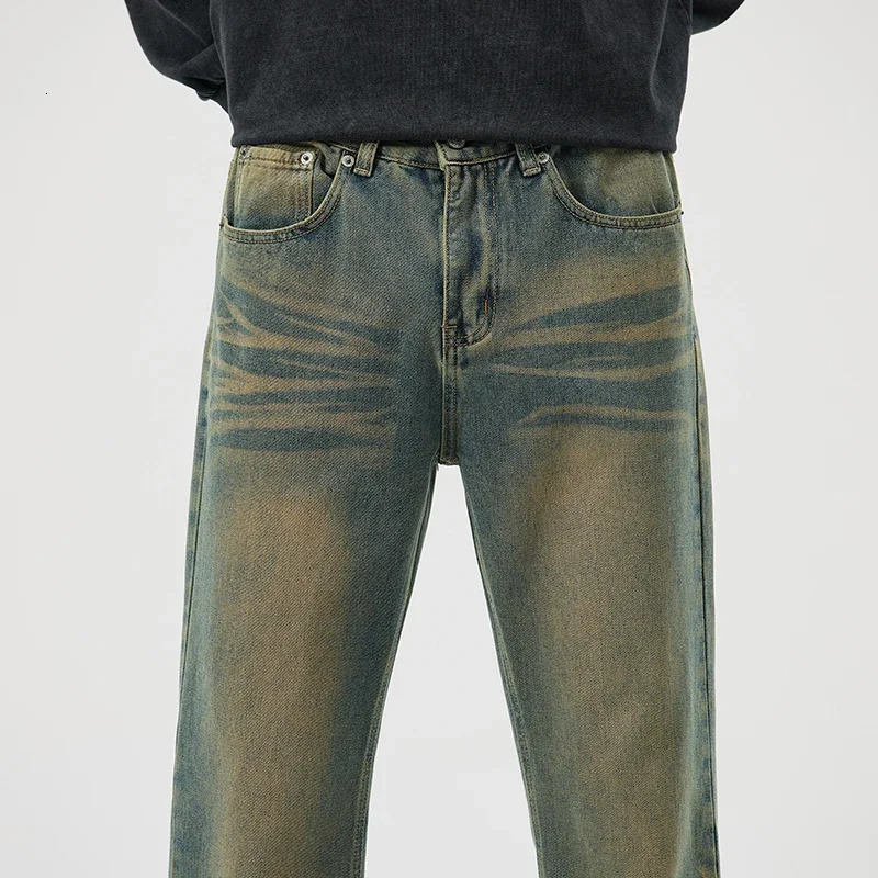 Mens Jeans Man Denim Shorts Jean Streetwear Trousers Wide Y2k Pants Baggy Clothing Flared Male Cargo Pant Ripped 250610