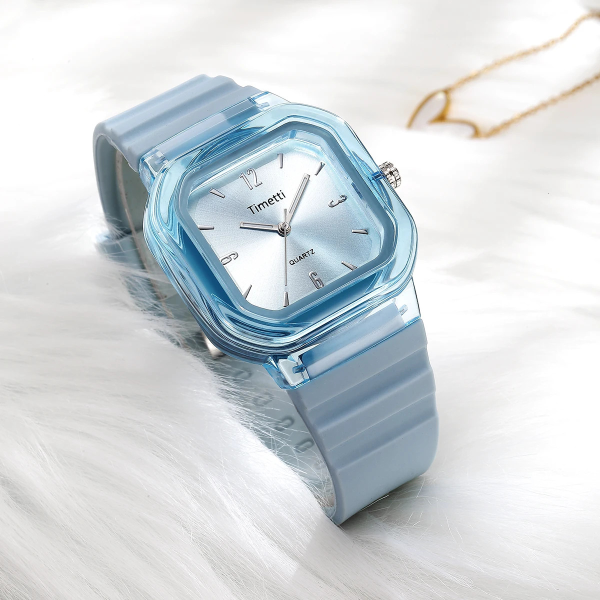 Casual Affordable and Trendy Square Simple Silicone Strap Quartz Watch 250606