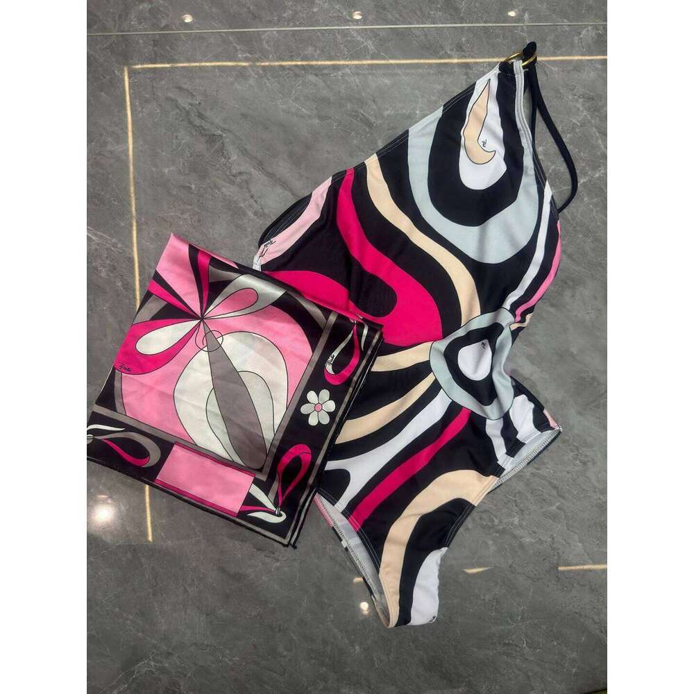 Women's Scarf Swimsuit Sexy 3 Pieces Bikini Set Designer Brand Beach Sports Swimwear