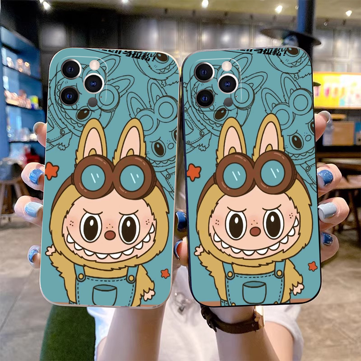 iPhone Compatible Labubu Soft Plush Ear-Themed Cellphone Enclosure with IMPRESSIVE STRENGTH