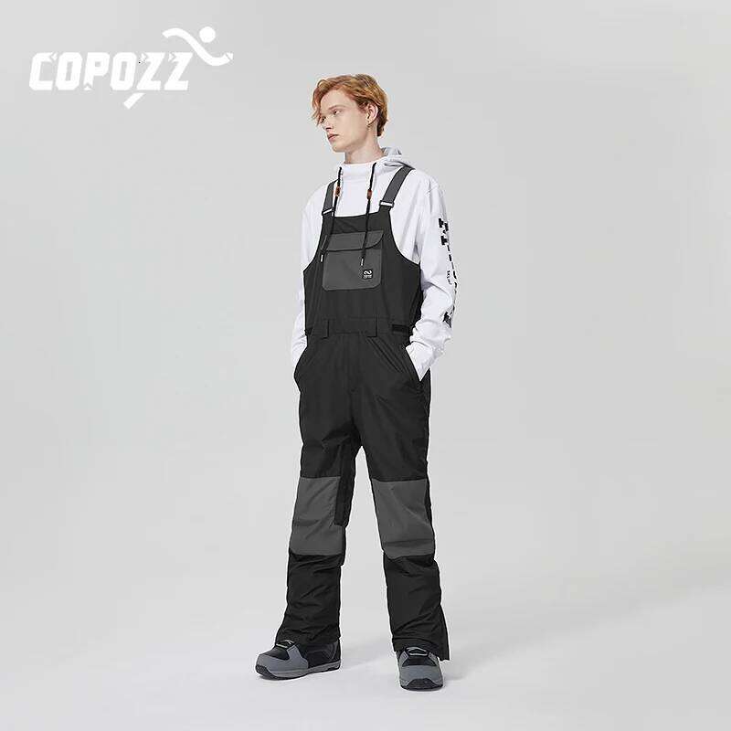 COPOZZ Men Women Ski Pants Windproof Waterproof Bib Overalls Trousers Winter Warm Outdoor Sports Snowboard Skiing Clothing