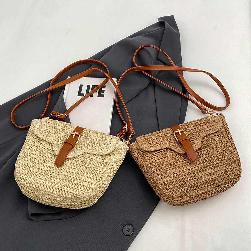 Women Summer Hand-Woven Handbags Casual Beach Shoulder Crossbody Bags Small Mobile Phone Purse Ladies Messenger BagsXJ250610