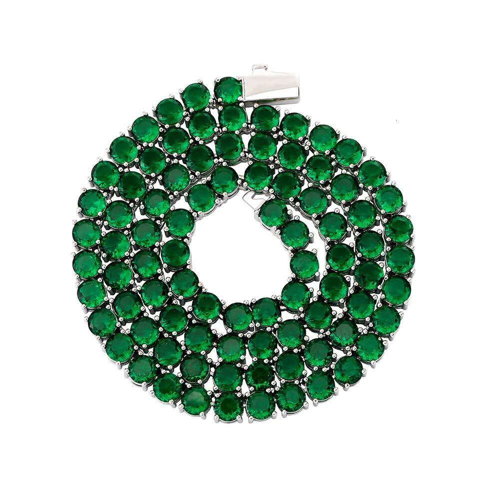 TOPGRILLZ Hip Hop Classic Colorful 5MM Tennis Chain Waterproof and Color Retention Necklace Iced Blue/Green/Pink Cubic Zirconia
