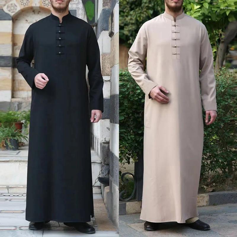 Ethnic Clothing Jubba Thobe For Man Islamic Muslim Fashion Moroccan Saudi Arabic Dubai Oman Black Long Plus Size Casual Kaftan 2025