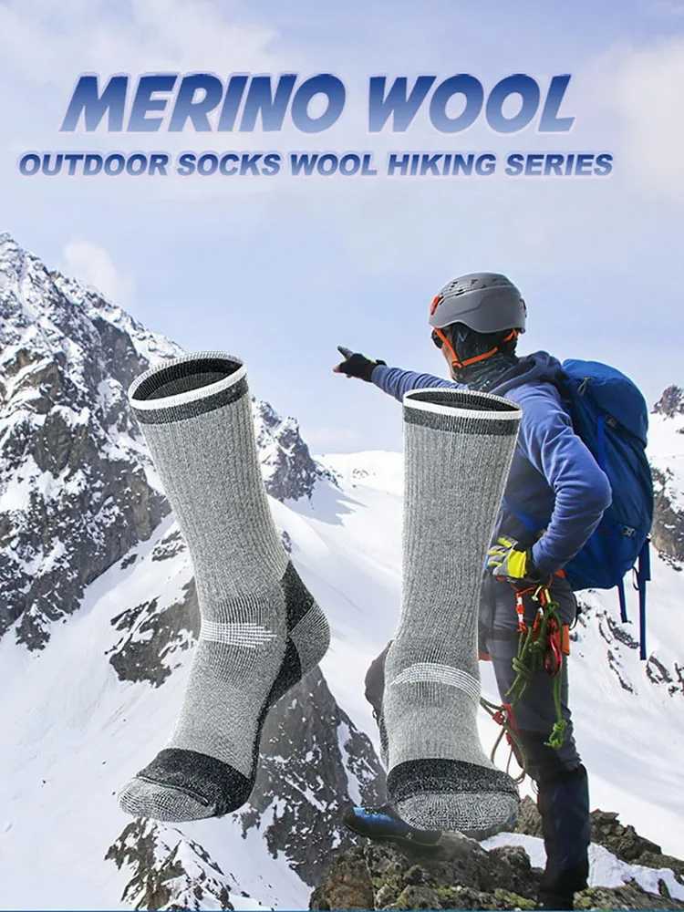 1 Pair Merino Wool Thermal Socks Winter Keep Warm Soft Ski Hiking Socks Sport Outdoor Snowboard Thermosocks Thickened For Men Women Z250610