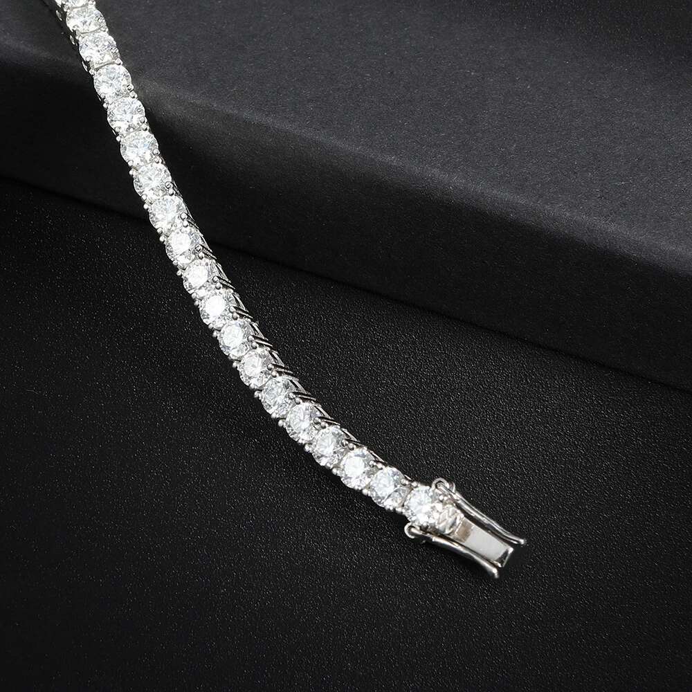 KNOBSPIN 5mm Moissanite Tennis Bracelet Necklace For Women 925 Sterling Silver D VVS1 Lab Diamond with GRA Certificate Jewelry