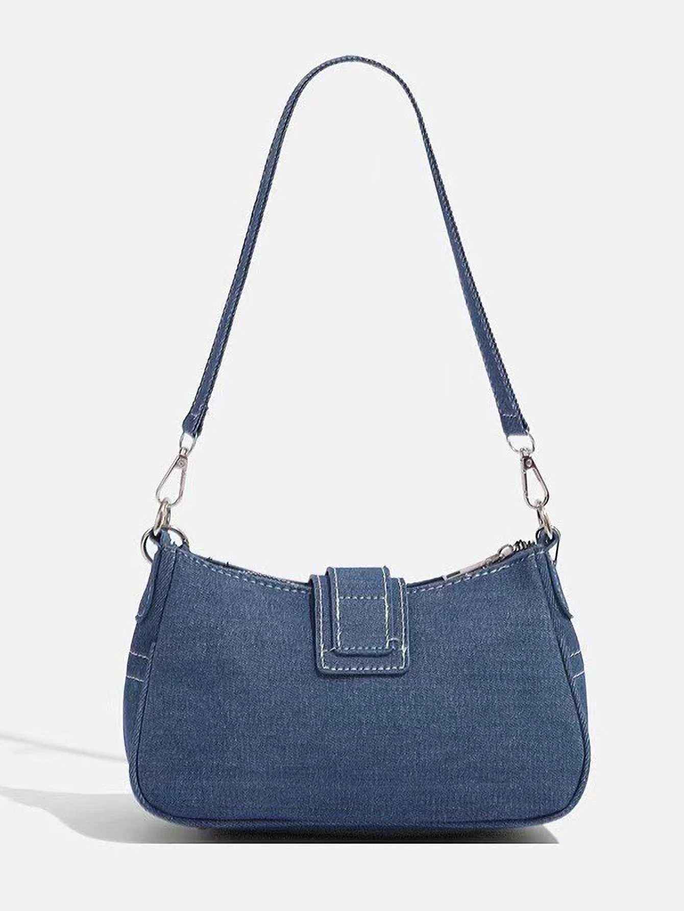 Y2K Motorcycle Hot Girl Style Shoulder Bag Versatile Star Denim Underarm Bag XJ250610