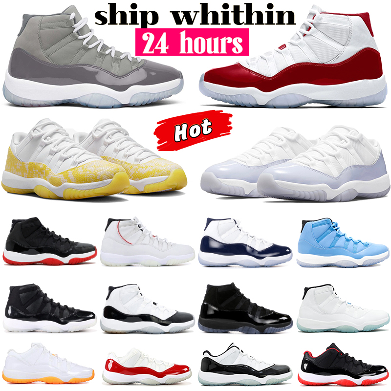 Mens high Basketball Shoes 11 Designer sneakers Cement Cool Grey Cherry DMP 2023 Gamma Blue 11s Low Midnight Navy Bred men women Trainers outdoor sports shoe uk 3-11