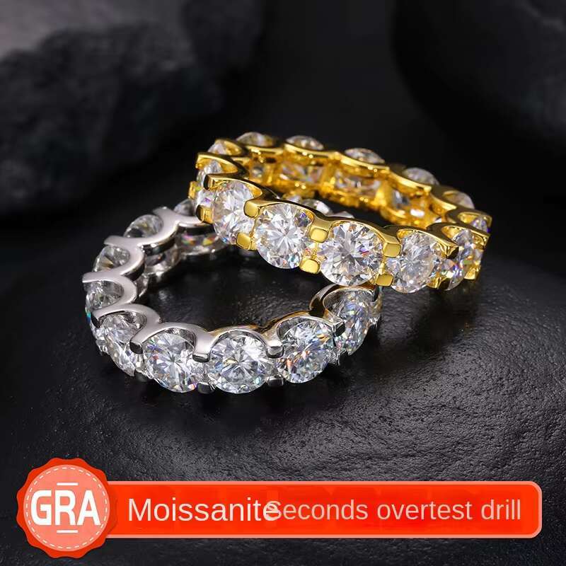 S925 Sterling Silver Moissanite Ring Simple Creative 5.0mm Main Stone Exquisite Hemp Rope Design Elegant Ring