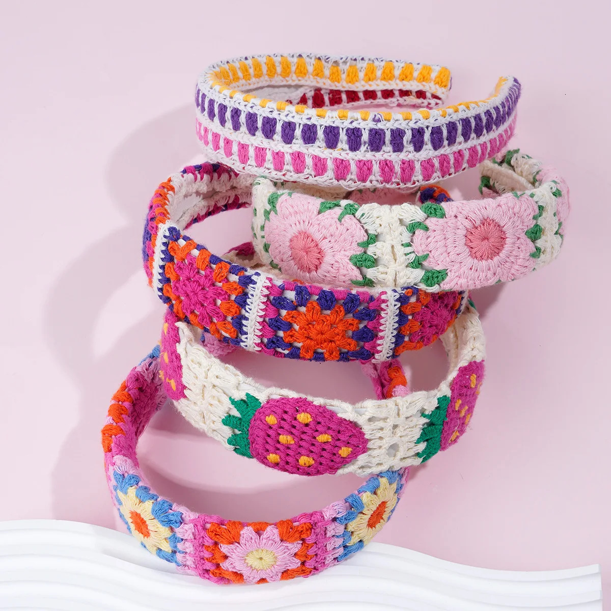 Knitted Headband Bohemian Style Summer Seaside Vacation Handmade Head Band Hair Accessories for Women Girls 250610