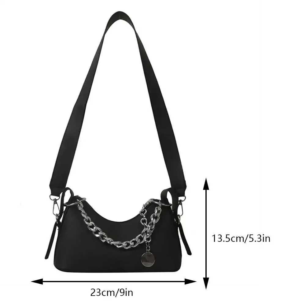 Women Chain Hobo PU Shoulder Bag Fashion Underarm Bag Crossbody Handbag XJ250610