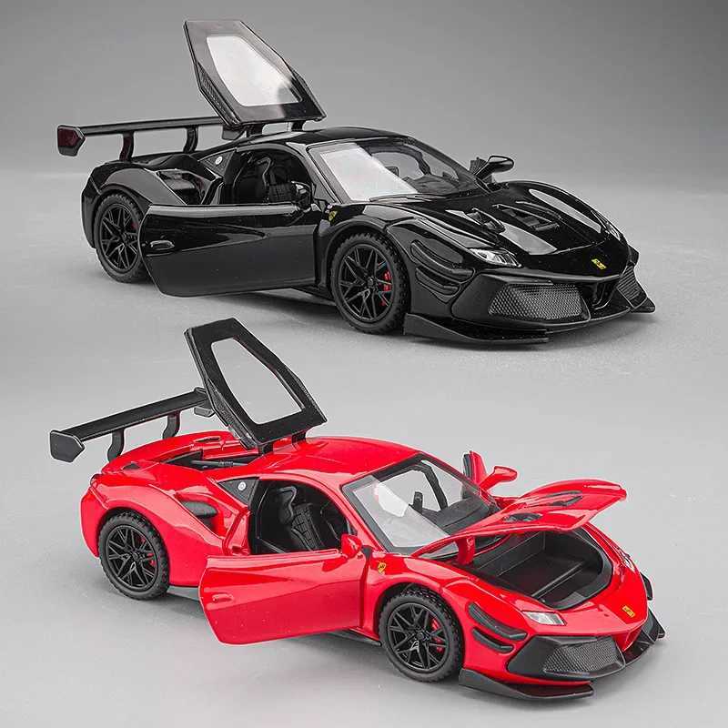 1 32 Ferrari Laferrari SF90 P80C 488 Alloy Car Model Diecasts Metal Toy Vehicles Car Model Simulation Sound Light Collect gifts Z250611