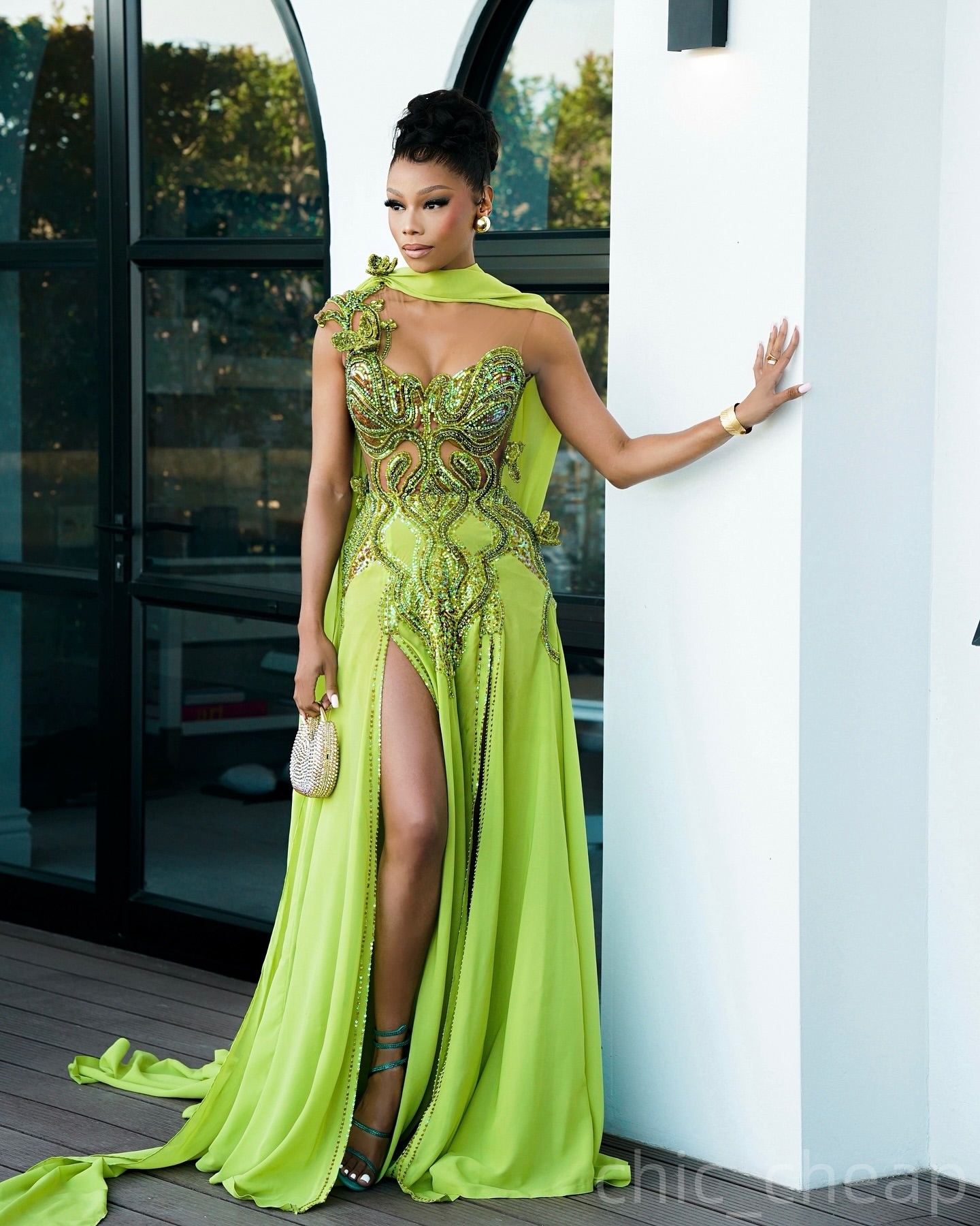 Green Mermaid Prom Dresses 2025 Sequined Lace Chiffon Sheer Neck Evening Formal Party Second Birthday Engagement Gowns Plus Size Dress For Special Occ