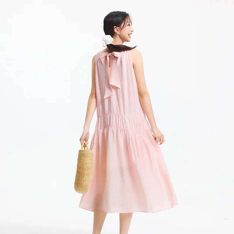Semir Women Beach Vacation Halter Two-Way Long Dress 2025 New Summer Bowknot Design for Stylish and Romantic Outfits