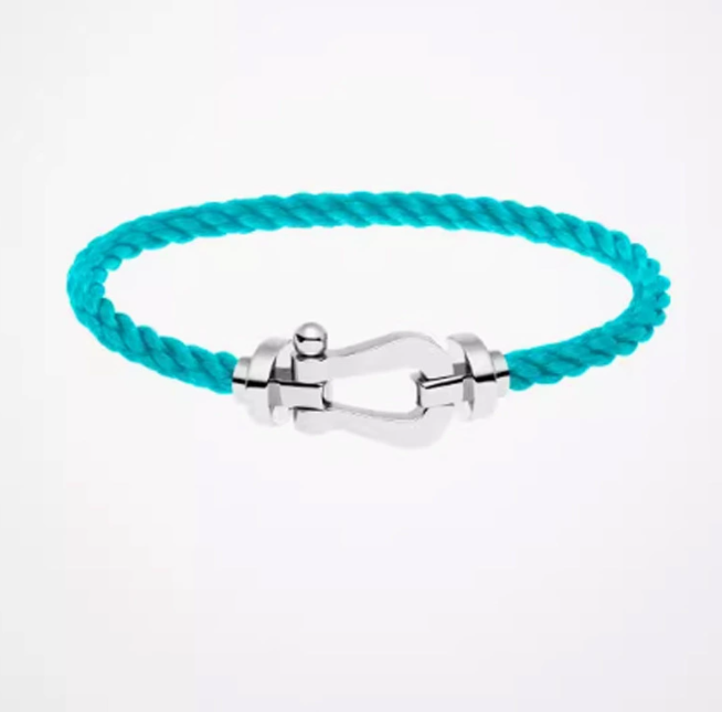 Bangle Horseshoe buckle steel bracelet for men high-end light luxury niche black braided bracelet for couples gift bracelet for hip-hop women AA