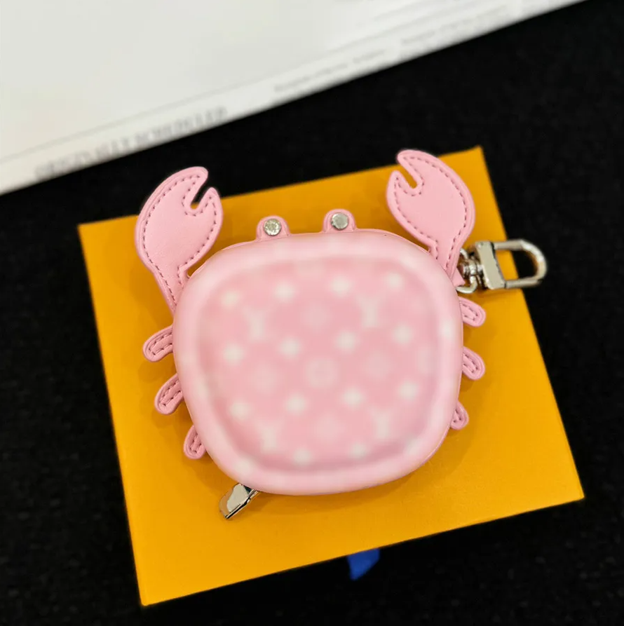 Mini Tortoise Frog Crab bag Letter Keychain Wallet Keyring Designer Crab Purse Pendant Waist Bag Brown Flower Turtle Coin Holder Keychains Bag Detachable