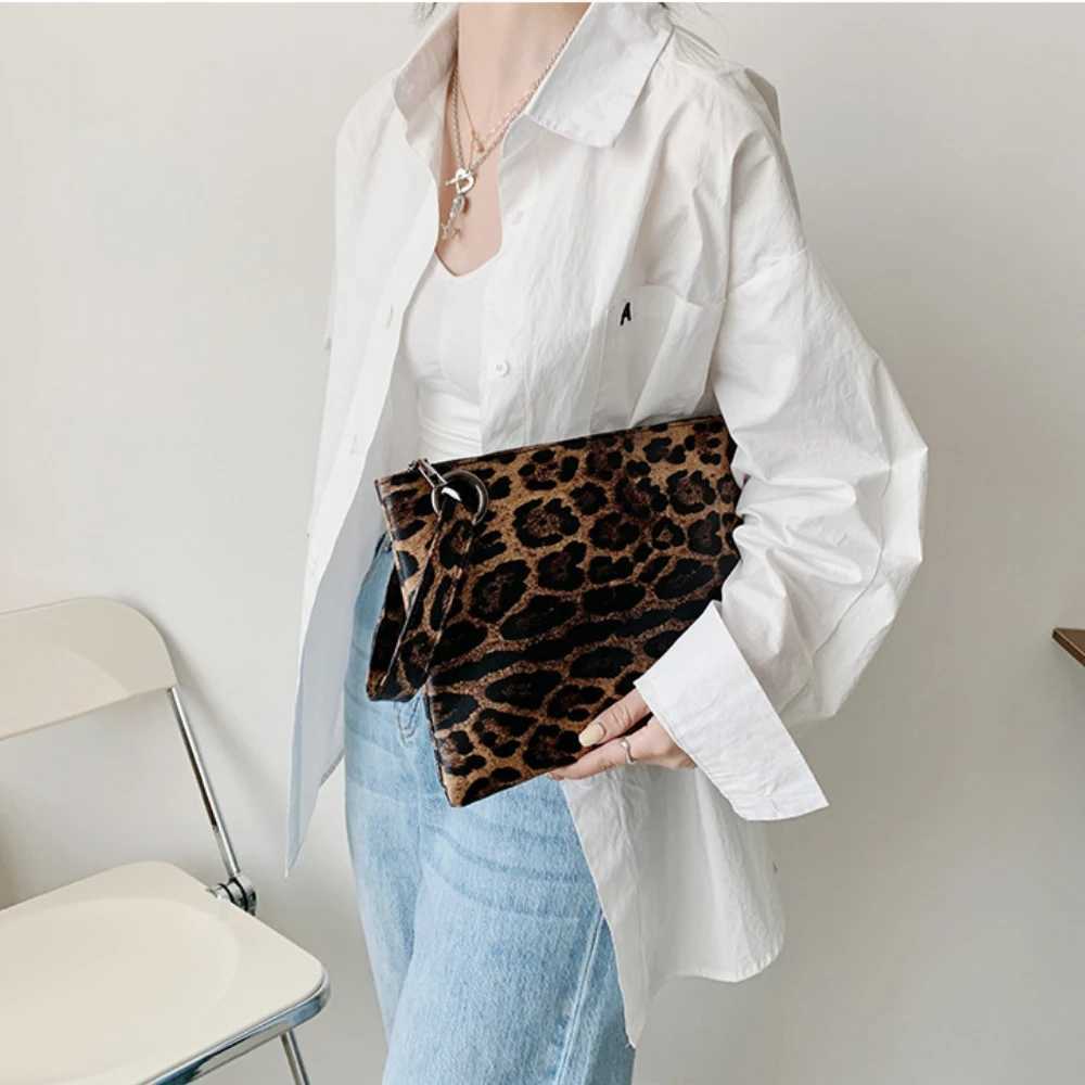 Casual Bags for Women Animal Print Leopard Clutch Female Fashion Design Leather Wallet Messenger Bag Ladies Elegant Handbag 2024XJ250610