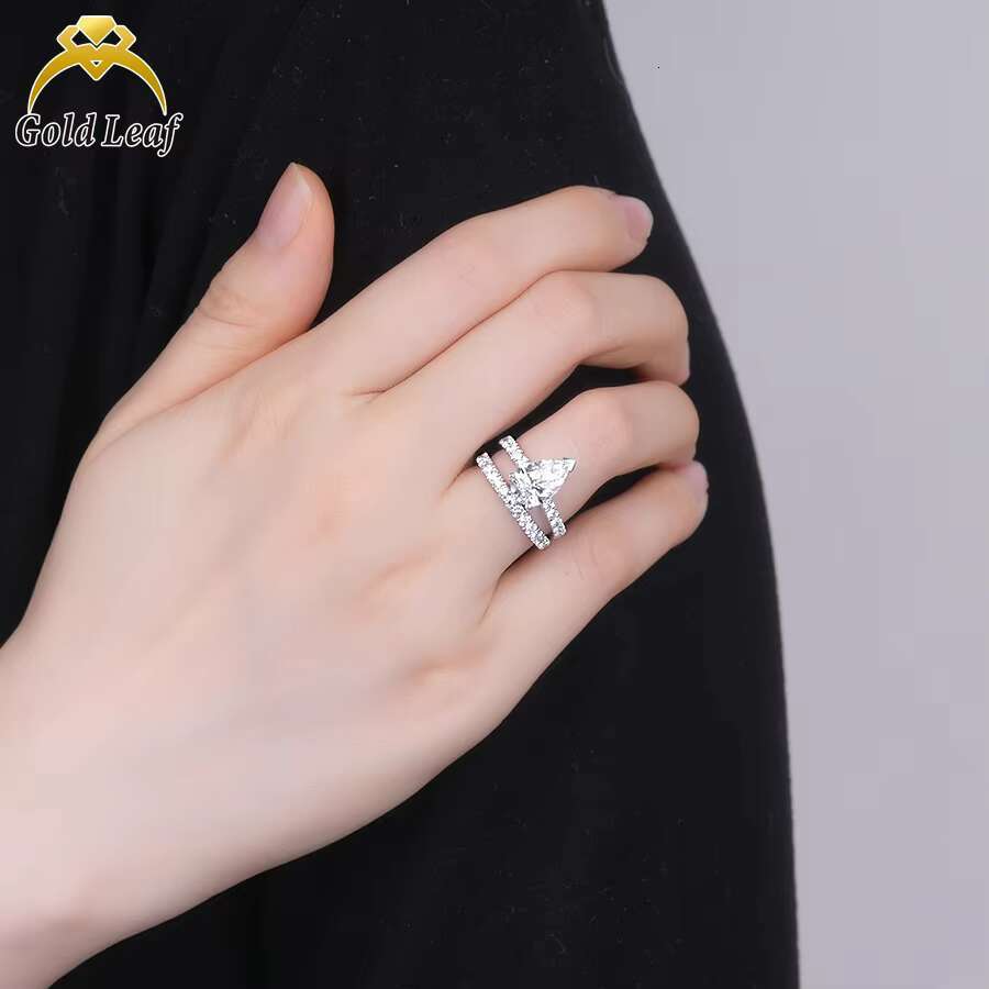 GIA IGI Certified CVD HPHT Lab Grown Created Diamond 14k 18k Solid Gold Rings Pear Engagement Ring Fine Jewelry Rings for Women