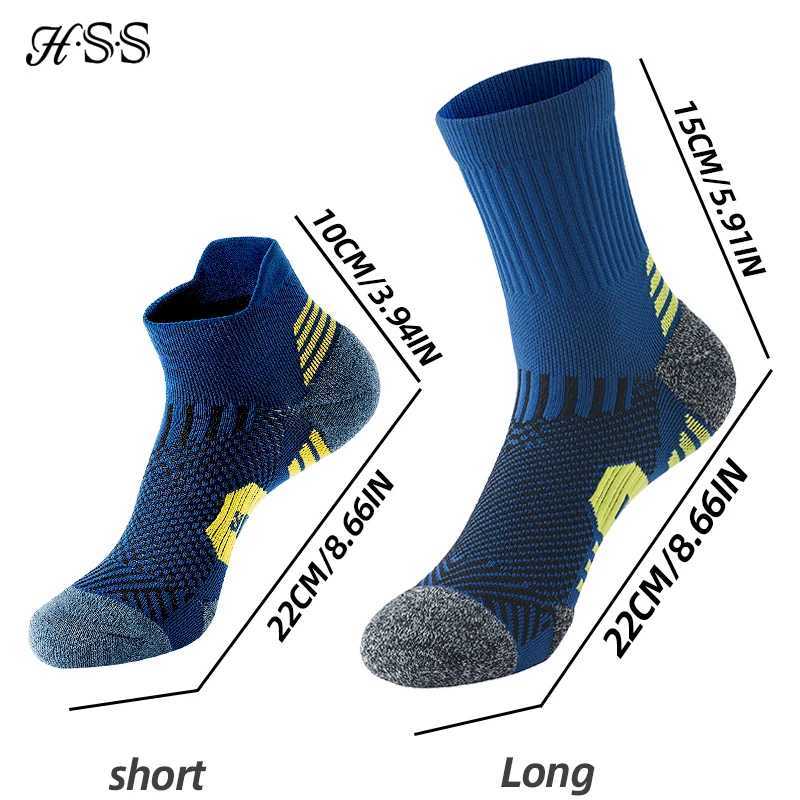 6/5/3 Pairs Mens Athletic Socks Sports Breathable Outdoor Running Compression Socks Cotton Training Long Black Stretch Socks Z250610