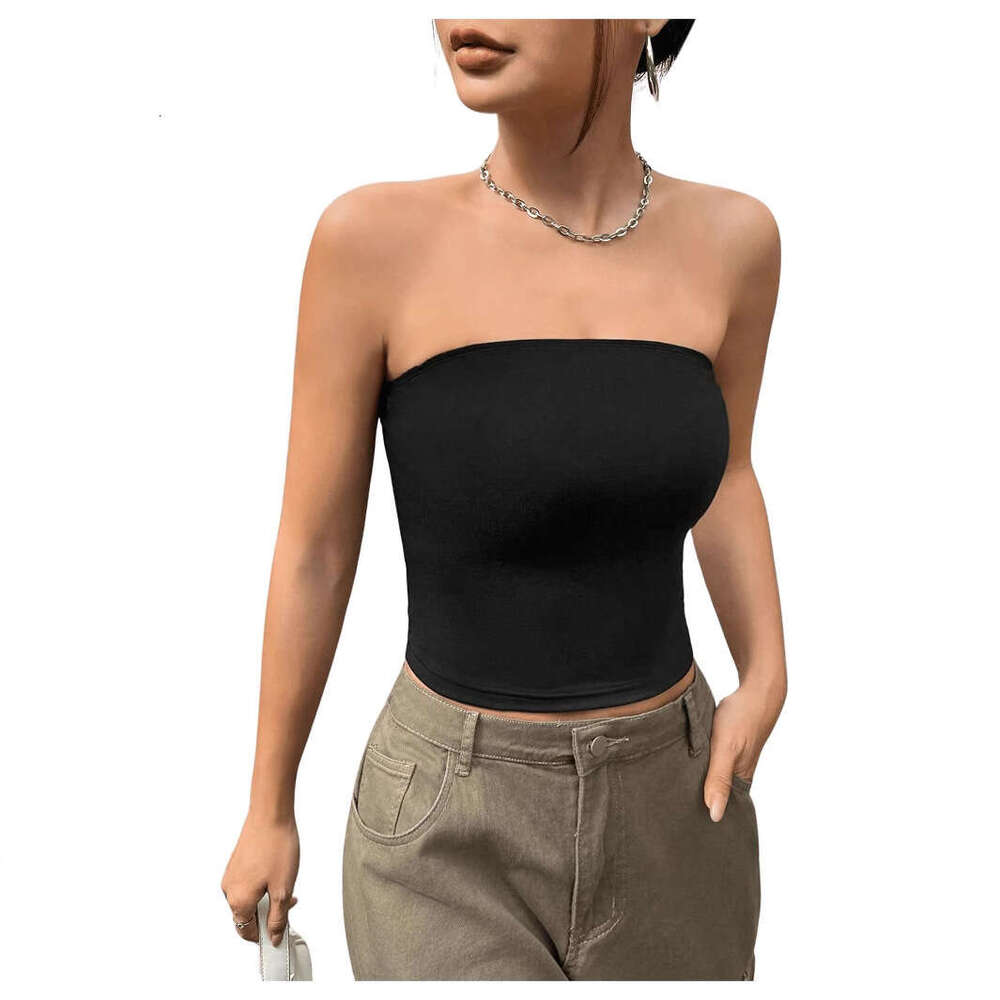 Tube Top Pure Desire High-End Sense Vest Design Short Slim Sexy Hot Girl Women's Clothing B5