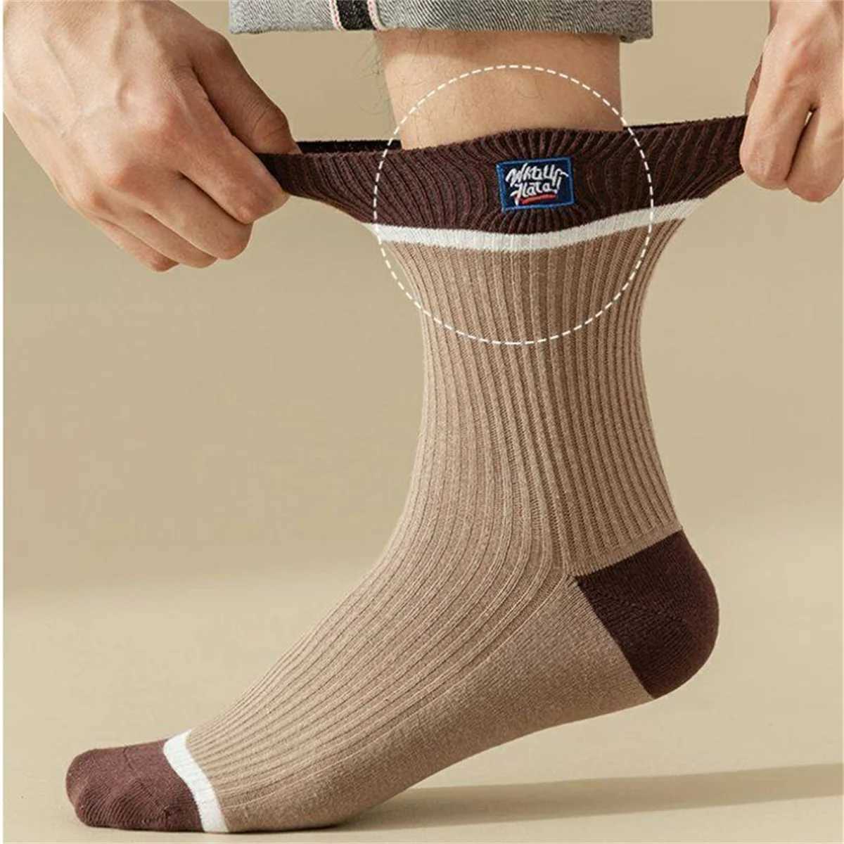 Dreamlikelin 5Pairs/lot Mens Autumn Winter Socks Harajuku Streetwear Men Breathable Sports Socks Trendy Middle Tube Socks Z250610