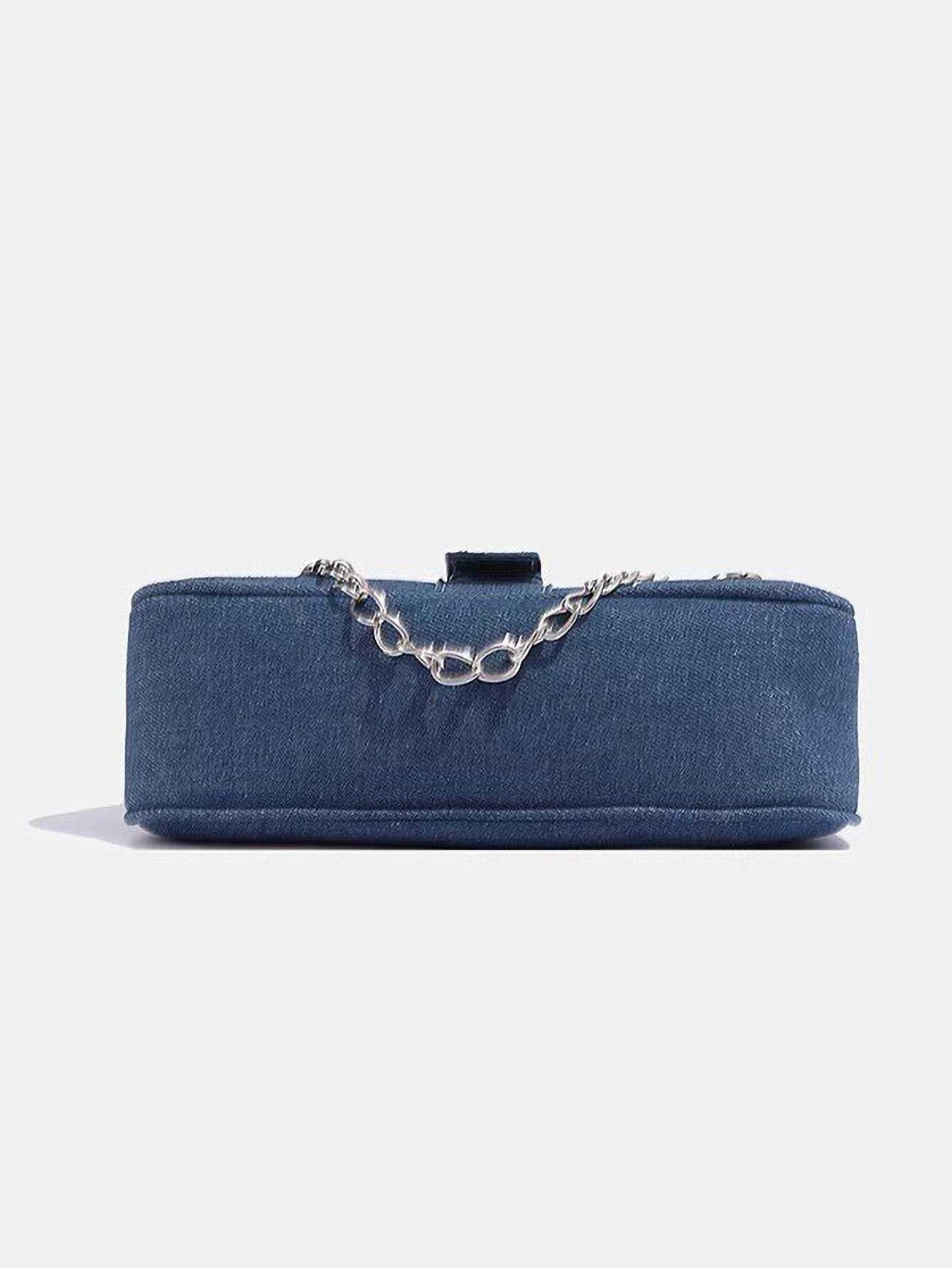 Y2K Motorcycle Hot Girl Style Shoulder Bag Versatile Star Denim Underarm Bag XJ250610