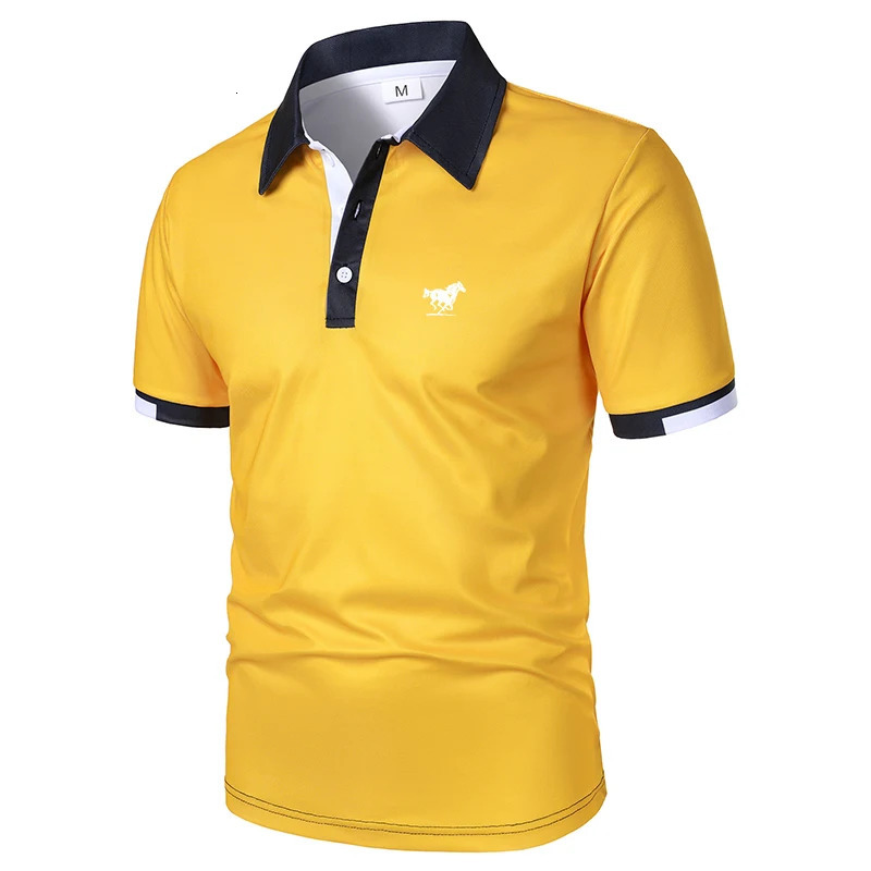 Print Men Summer Short Sleeve Lapel Golf Polo Shirt Casual Breathable and Comfortable Business 250610