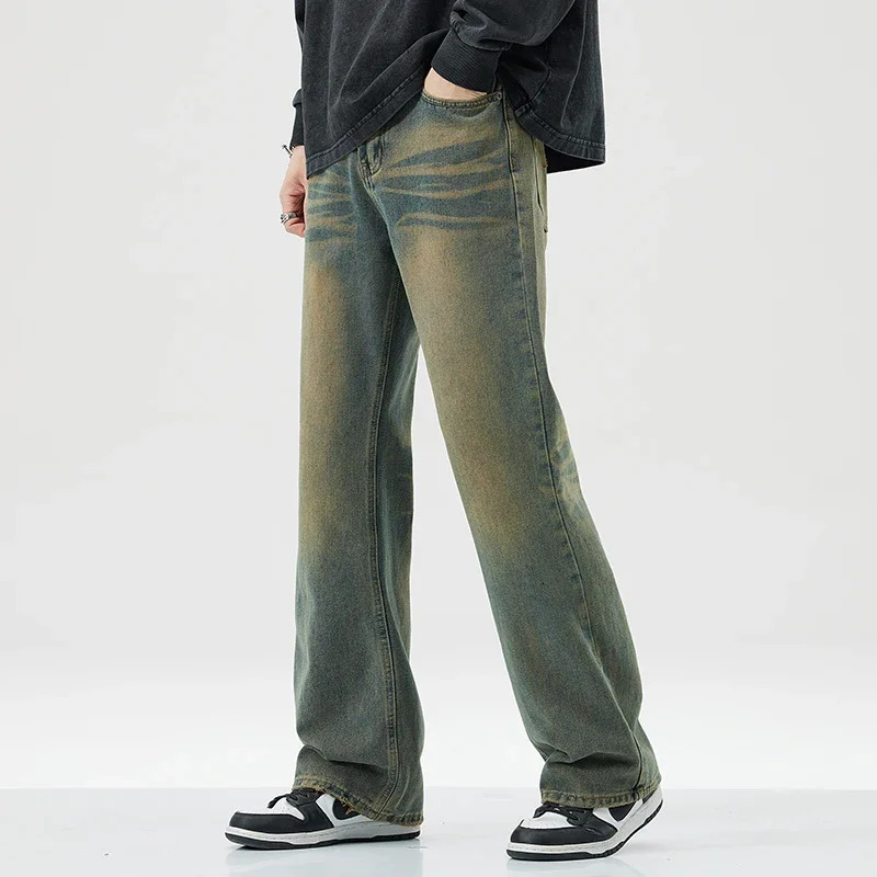 Mens Jeans Man Denim Shorts Jean Streetwear Trousers Wide Y2k Pants Baggy Clothing Flared Male Cargo Pant Ripped 250610