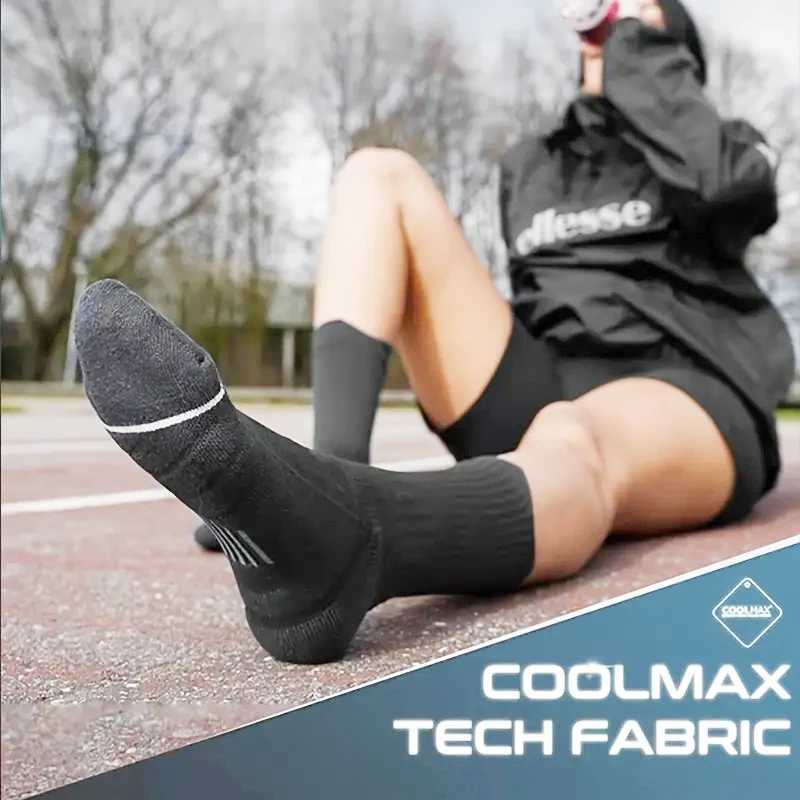 1/4/5 Pairs Men Sports Socks Cushioning 4.0 Technology Odor Proof Sweat Absorbing Breathable Running Basketball Compression Sock Z250610