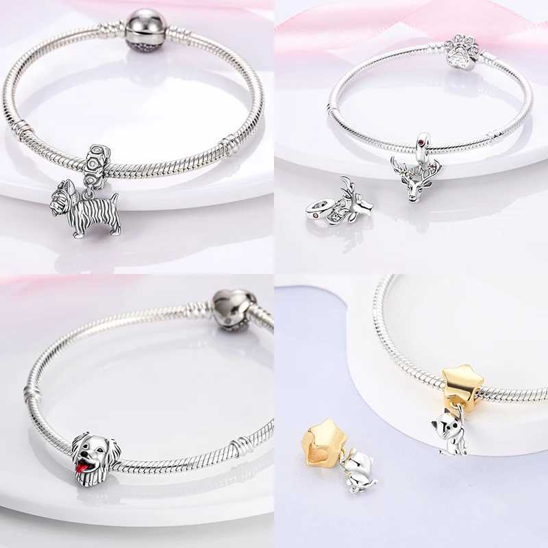 Animals Series Original Charms Beads 925 Silver Dog Cat Pets Fit Bracelet DIY Lovely Pendants For Women Fashion Jewelry XJ250611