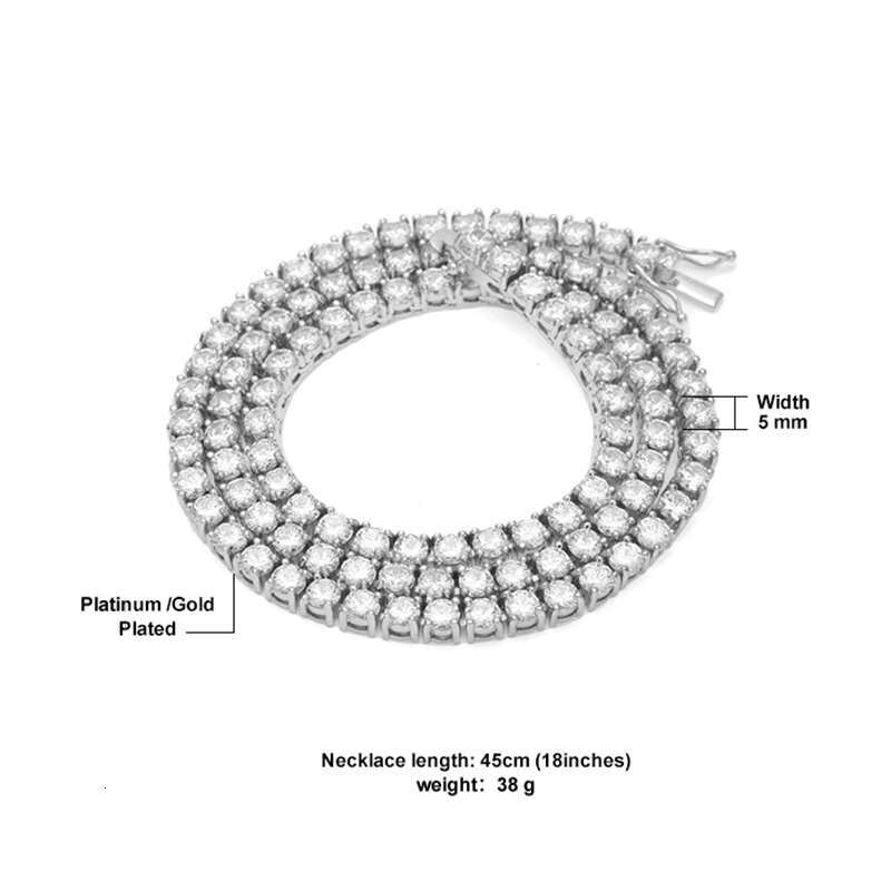 OACOCA Hip Hop Moissanite Necklace Fine Jewelry 925 Sterling Silver VVS VS Diamond Necklace Custom Jewelry 14k 18K Tennis Chain