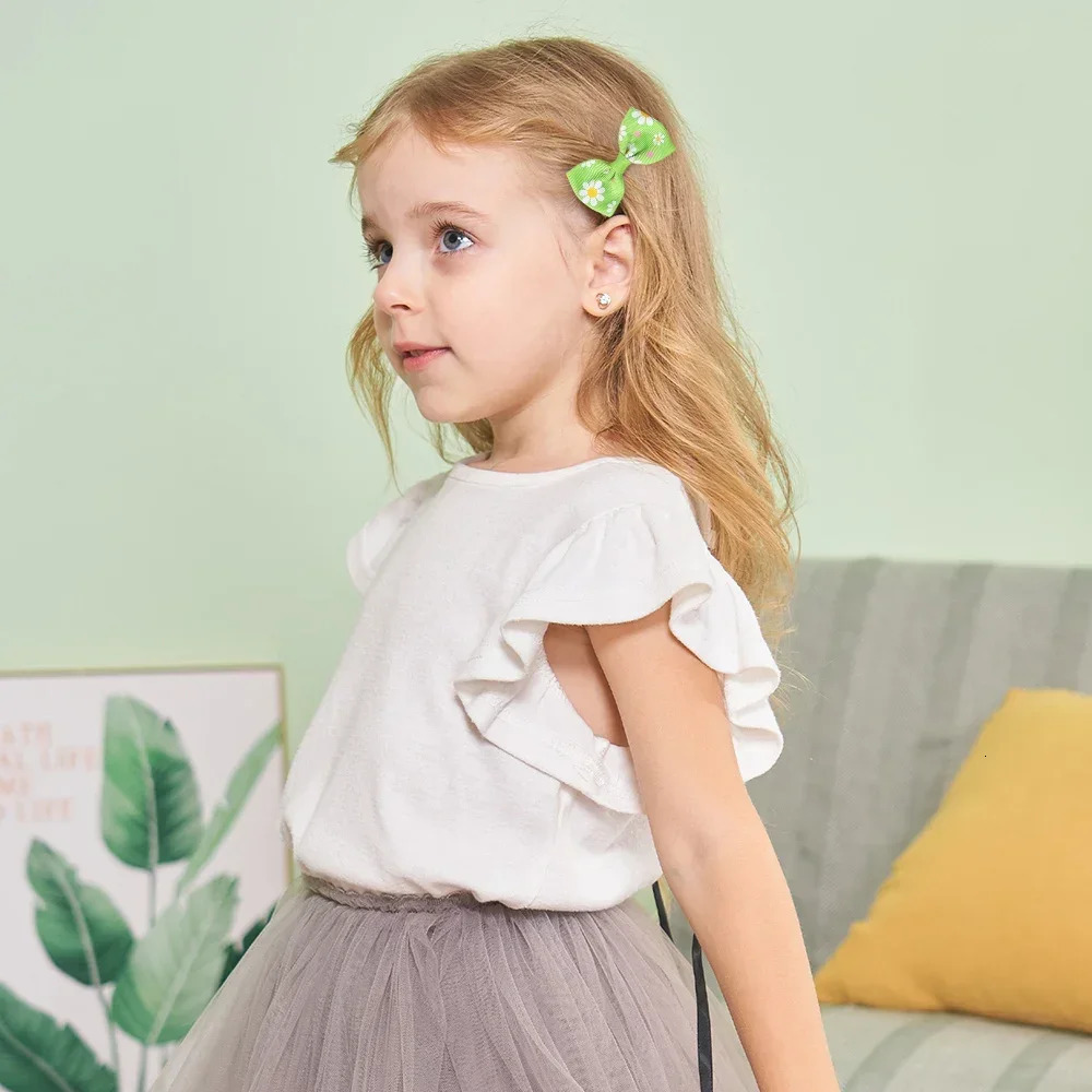 600pcs/set 2.63Random Colorful Daisy Flower Hair Bows Clip for Baby Girls Summer Beach Hairpins Headwear Hair Accessories 250611