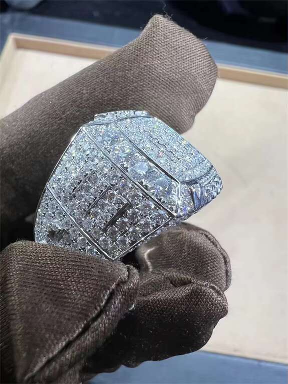 VVS Moissanite 925 Sterling Silver Custom Ring OED Mens Diamond Rings