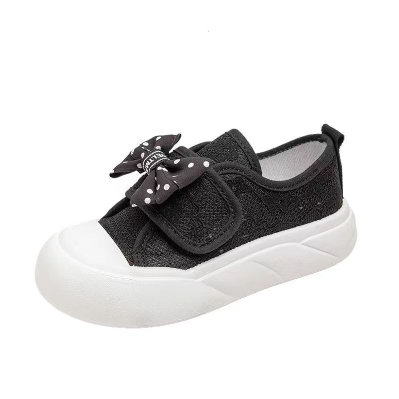 Ddmyshoesvip Children S children's shoes Canvas Girls Bowknot Spring New Style Toddler Soft Sole Casual Baby Shoes