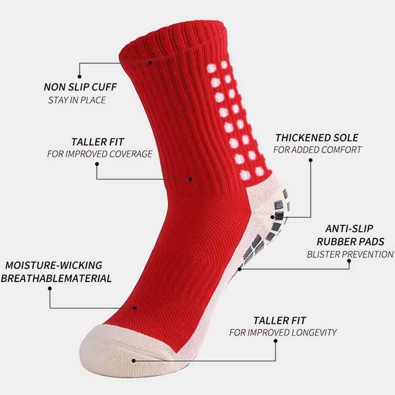 Anti-slip Socks Non-slip Soccer Basketball Tennis Outdoor Sport Socks Grip Cycling Riding Men Socks Z250610
