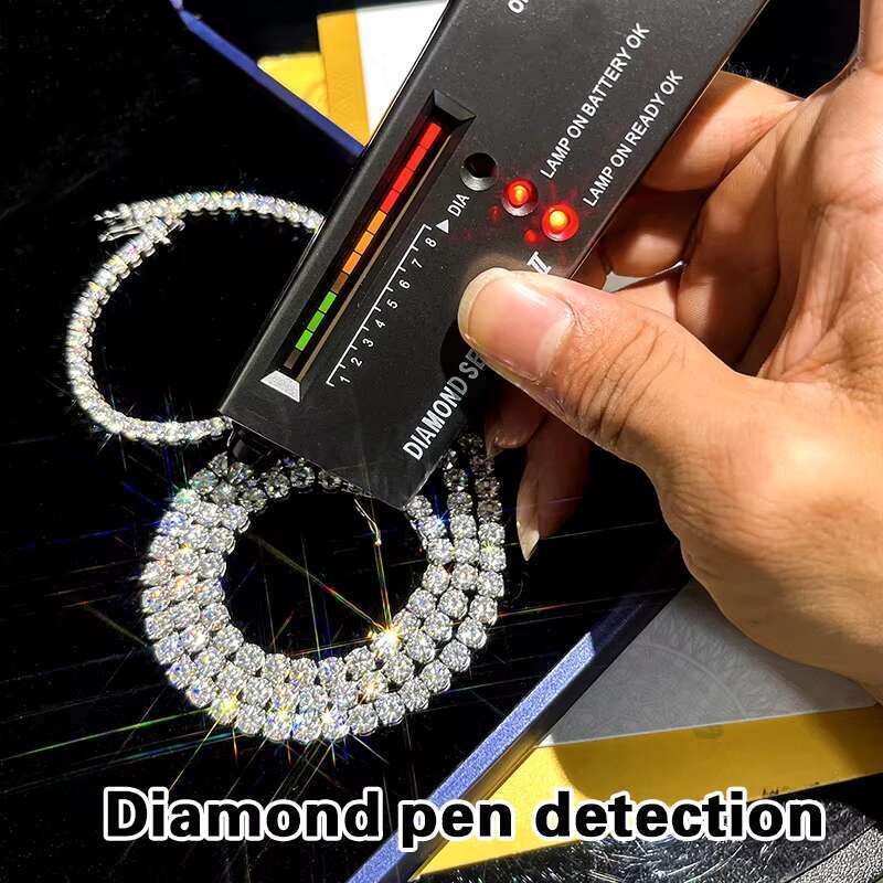 OACOCA Hip Hop Iced Out D Color Diamond VVS 925 Sterling Silver Bracelet Men and Women Moissanite Tennis Chain Necklace