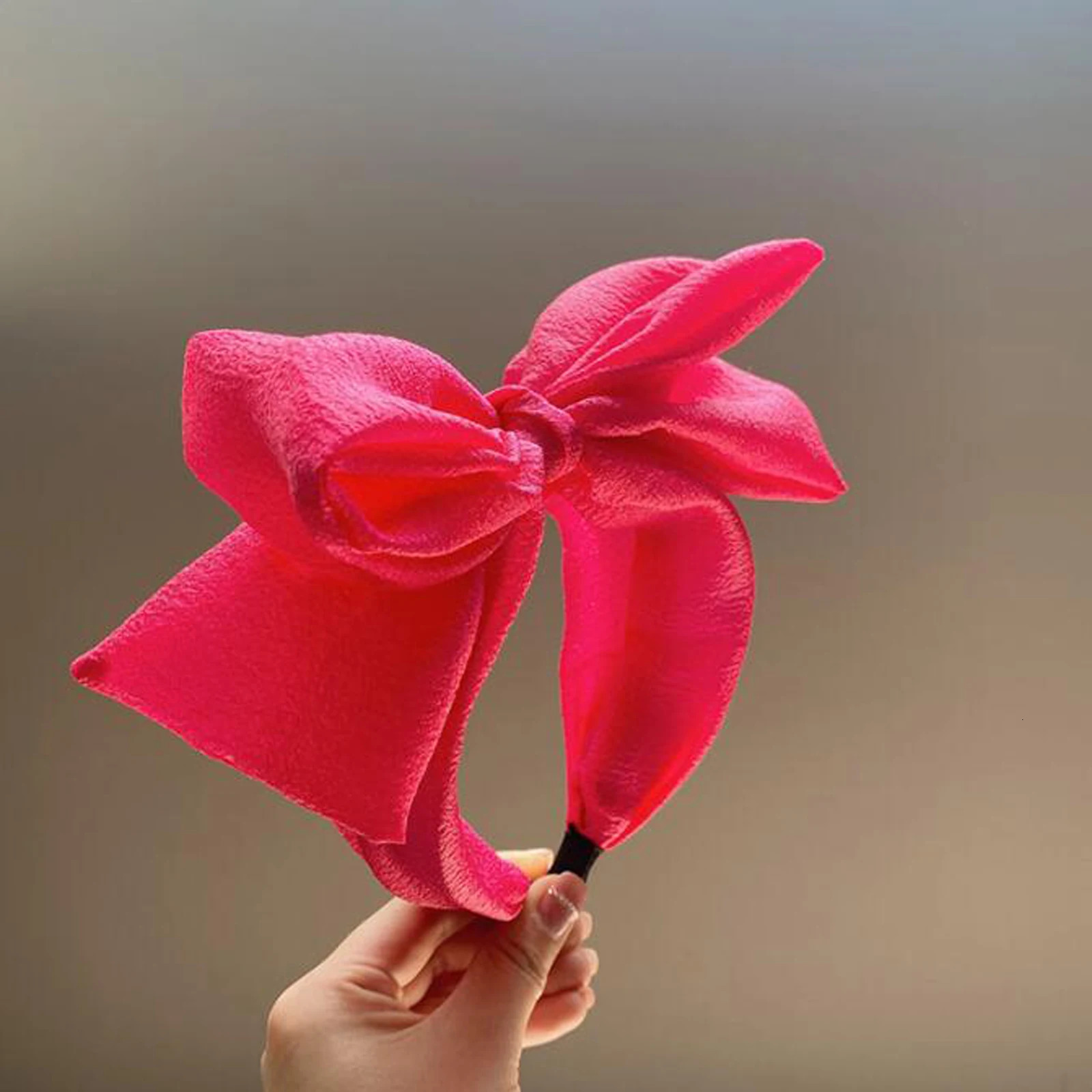 PROLY Fashion Women Headband Big Bow Knot Hairband Casual Headwear Fresh Color Summer Turban Wide Side Hair Accessories 250610