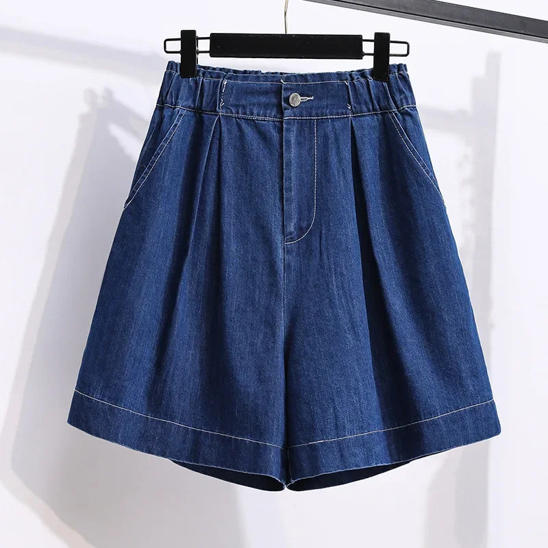 Plus Size High Waist Loose Wide Leg Jeans Shorts Womens plus Size Summer Fashion A Line Mini Pants FivePoint Pants 250609