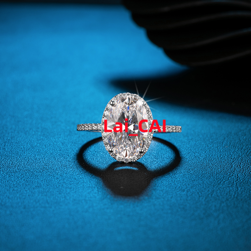 Moissanite 18K White Gold Ring Oval Cut 5CT VVS Lab Moissanite Diamond Engagement Ring Moissanite Ring Jewelry