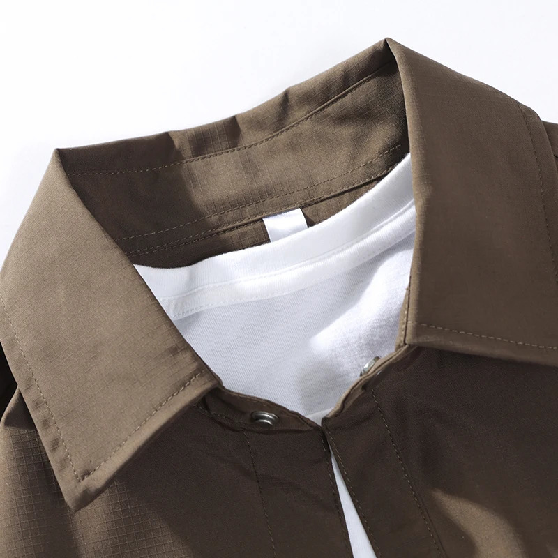 Summer classic solid color versatile lapel mens short-sleeved shirt youth daily casual loose breathable top 250611