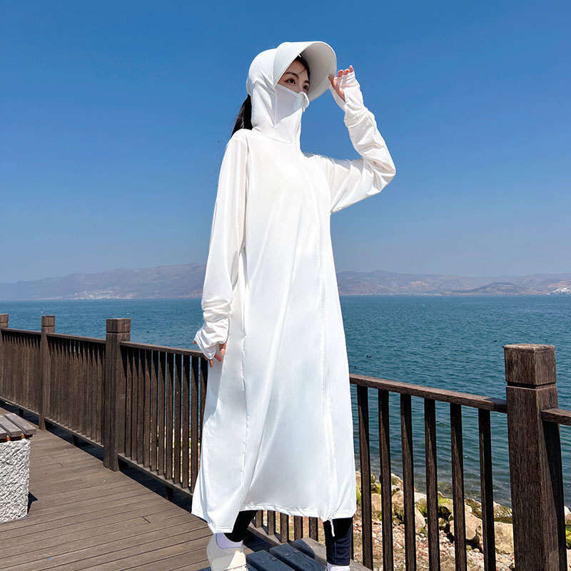 Designer Clothing 2025 Full Body Clothing For Women, Long Style 2025 New Summer UV Breathable Ice Silk Ultra-Thin Fashionable Sun Protection Jacket
